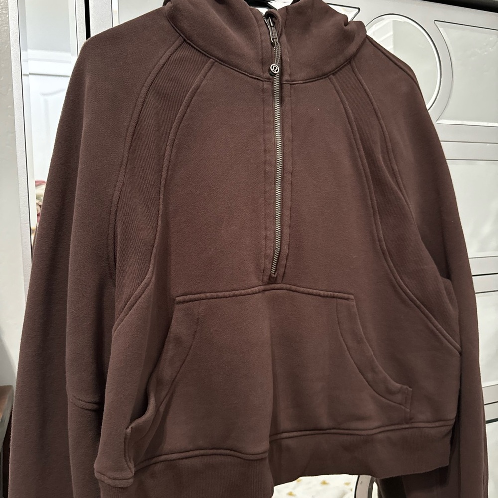 Brown Half-Zip Hoodie